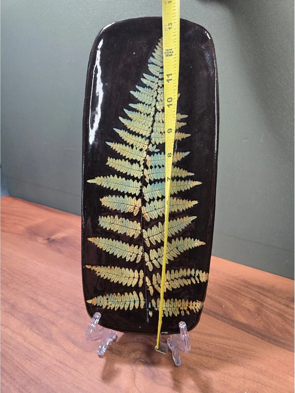 Lauren Signed Ceramic Fern Leaf Decorative Tray